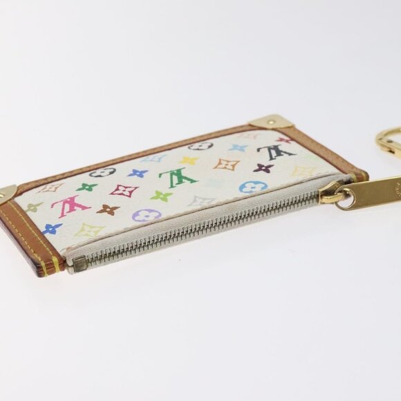 LOUIS VUITTON Monogram Multicolor Pochette Cles Purse White - Picture 8 of 15